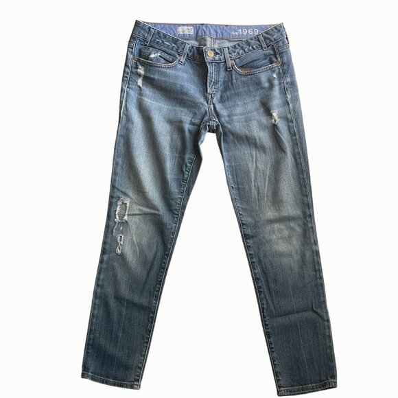 Gap Always Skinny Jeans Straight Medium Wash Cotton Blend Women's Size 29 8 - Picture 1 of 5